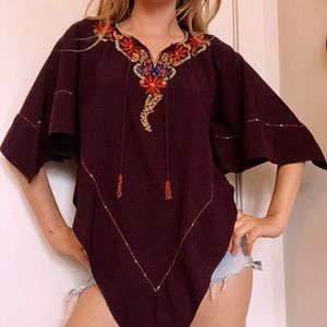 Embroidered Poncho